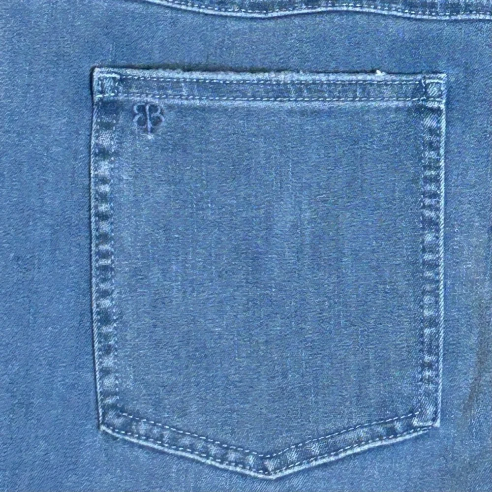 BETABRAND Denim blue jeans Pull on Skinny leg 4 pocket Stretchy Size Large